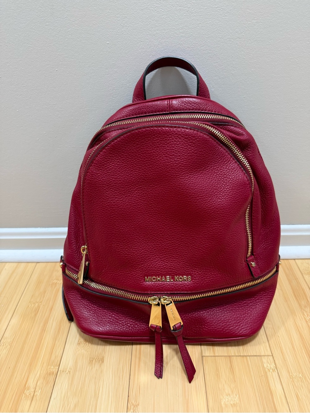 Michael Kors Pebbled Leather Backpack - Burgundy